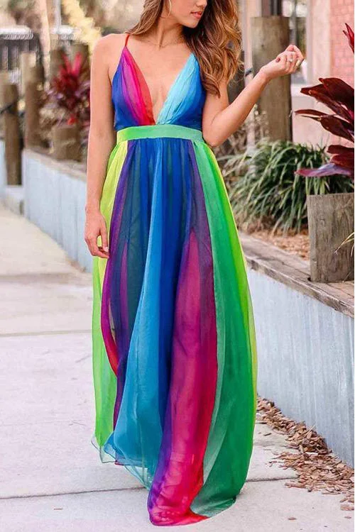 Sexy Backless Colorful A-Line Evening Dress Soft fabric unclassified dresses