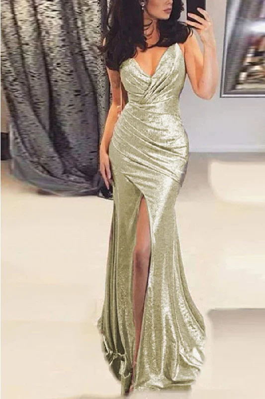 Sleeveless Slit Mermaid Prom Dress Elegant evening unclassified dresses