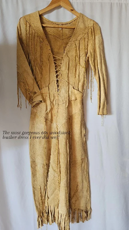 Vintage 1960s Genuine Suede Fringe Dress | Size xxs Small (AUS 6-7) woman Formal unclassified dresses