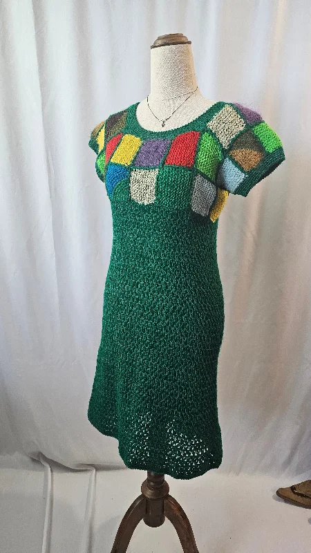 Vintage 70s crochet dress S Ruched unclassified dresses