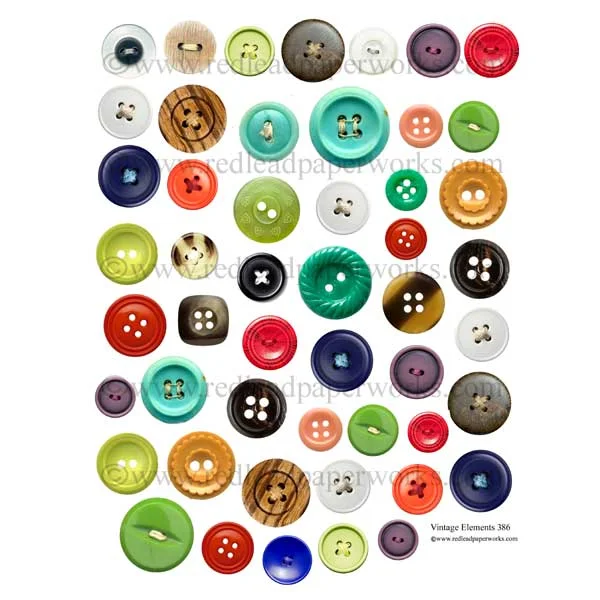 Vintage Elements 386 Buttons Collage Sheet Minimalist unclassified dresses