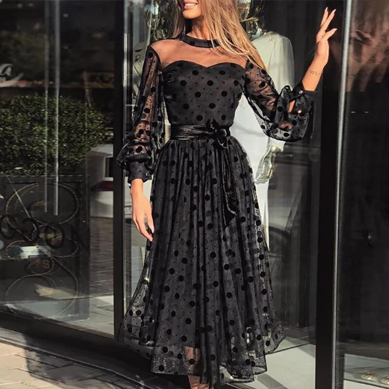 Women's Summer A-Line Mesh Patchwork High-Waist Dress Tiered unclassified dresses