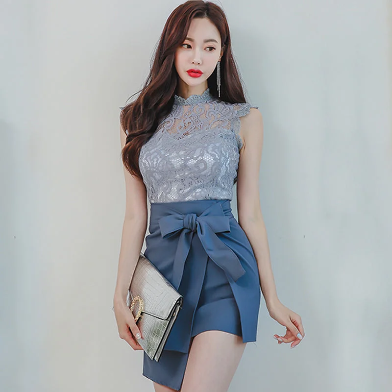 Women's Summer Two-Piece Sleeveless Sheath Dress Everyday wear unclassified dresses