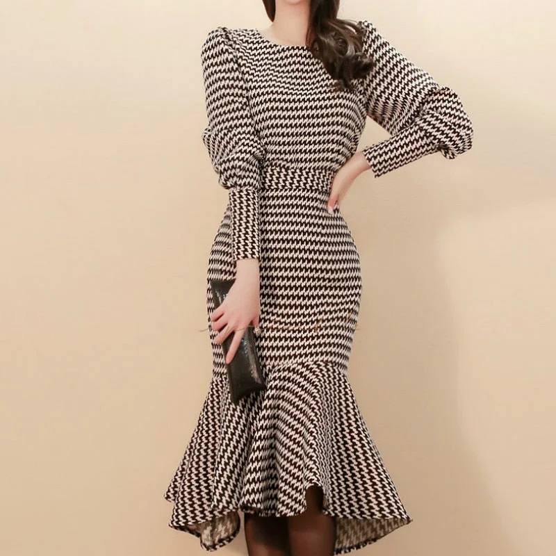 Women's Winter/Autumn Two-Piece O-Neck Sheath Dress Engagement unclassified dresses