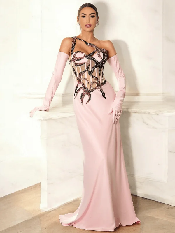 Zo Corset Mermaid Dress with Embroidery and Gloves High-end unclassified dresses