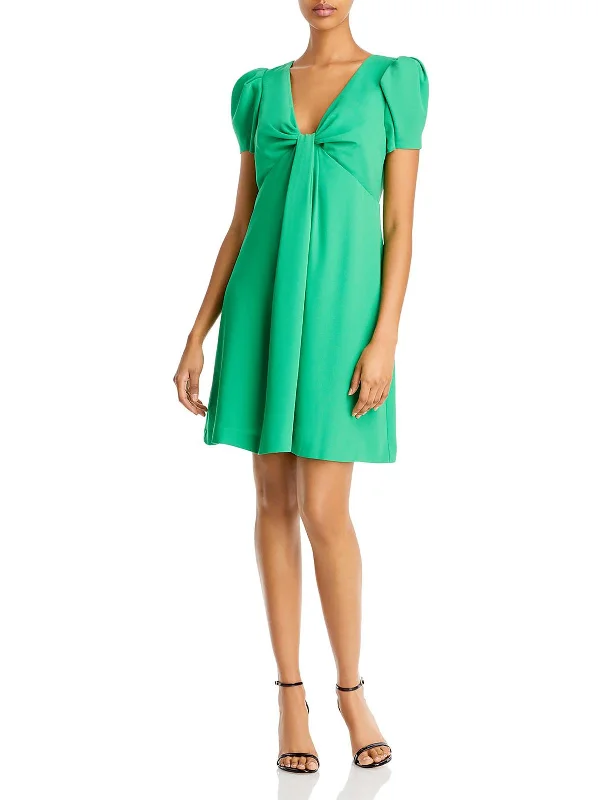 Womens Knot-Front Mini Cocktail and Party Dress Stretch Mini Skirt