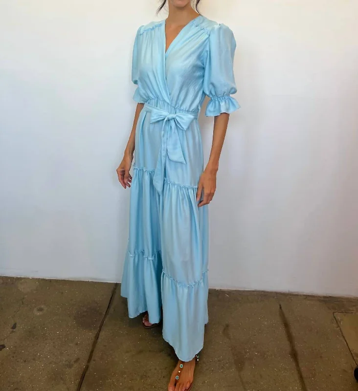 Syros Maxi Dress In Sky Blue Sexy Long Skirt