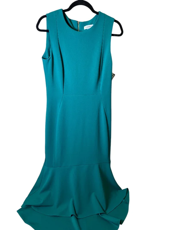 Dress Party Midi By Calvin Klein In Teal, Size: 10 Midi Skirt with Pockets