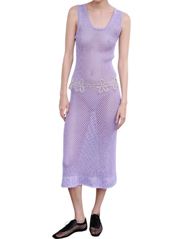 Net Midi Dress In Lavender Soft Denim Midi