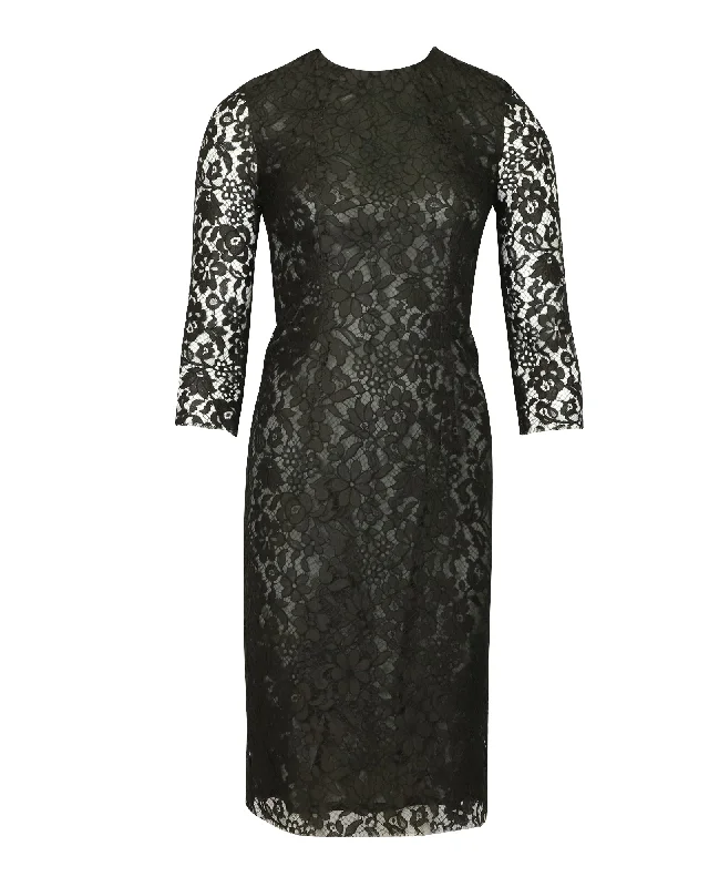 Joseph Lace Dress in Black Polyester Lace Dress Dreamy