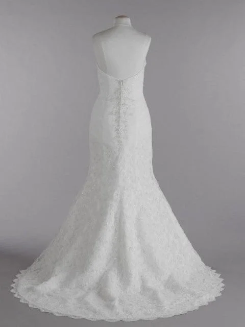 Oleg Cassini Sweetheart Beaded Lace Trumpet Gown Lace Wedding Dress